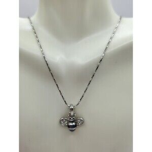 14k HGE (Heavy Gold Electroplate) Bee Pendant Necklace 16" + 1 1/2" Pendant 3/4"